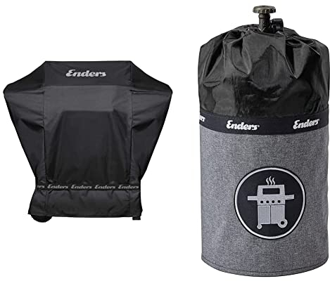 Enders® Gasgrill Abdeckhaube für Gasgrills SAN Diego 2 + 3 Brenner, hochwertiges Polyestergewebe (300D) & Gasflaschenhülle Style Black 5115, Gasflasche Grill-Abdeckung 5 kg