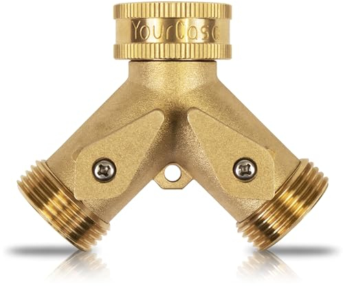 YourCasa Wasserverteiler Y-Verteiler 3/4 Zoll aus Messing - Wasserverteiler 2fach - Wasseranschluss Verteiler - 2 Wege Verteiler - Schlauchanschluss Anschluss Wasserhahn (Ohne Schnellkupplung)