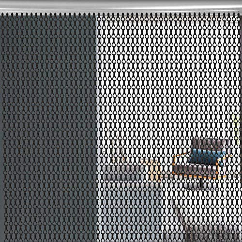 Dioche Chain Curtain, 90 * 214.5cm Chain Curtains for Doors, Aluminium Metal Chain Strip Curtain Fly Pest Control Decoration Door Screen