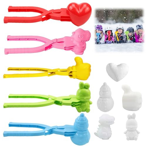 Schneeballzange, 5 Stück Schneeball Former, Schlitten Kinder Winter Schneespielzeug Schneeball Former Maker Spielen Sie Mit Schneespielzeug Snow Ball Toy, für Kinder Jungen Mädchen Sommer Winter Spaß