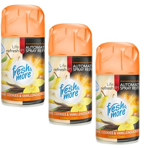 Fresh & More Lufterfrischer Nachfüller Birne&Vanille 250ml (3er Pack) | Raumduft-Spray-Nachfüller, kompatibel mit Freshmatic Max, süß-fruchtiger Birne-Vanilleduft