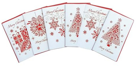 LALAFINA Einzigartige Weihnachtsgrußkarten 6er-set Chinesisches Dekorpapier Karten Mit Umschlägen Grußkarten Mit Umschlägen Für Partys Zufälliger Stil