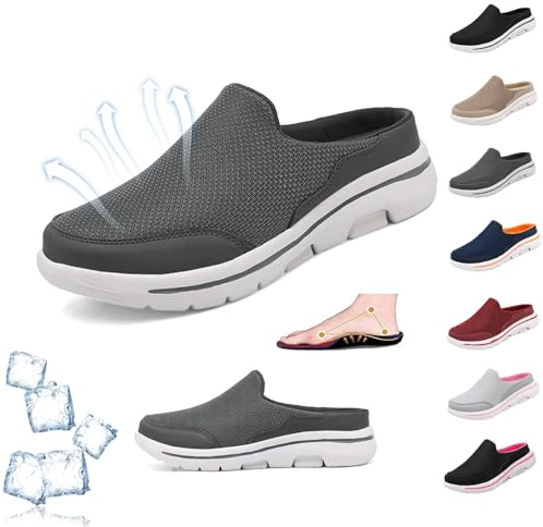 Elsvia Zapatos ortopédicos for Hombres, Sandalias Deportivas cómodas y Transpirables for Hombre, Zapatillas ortopédicas Antideslizantes Informales for Exteriores, Zapatos for Caminar (Color : Dark gr