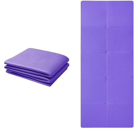 Good Nite Klappbare Yogamatte rutschfest Tragbare Fitnessmatte Faltbar Leicht Gymnastikmatte Pilates Sport Reiseyogamatte 183 x 61 x 0.6 cm (Lila)