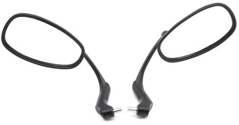 DZSCHUNLUSM Seitenspiegel & Zubehör Motorrad Schwarz Chrom Retro Griff Bar End Oval Rückspiegel Seite Spiegel Für Für Mondial Für HPS 125 300 Seite Rückspiegel(Schwarz)
