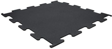 Sportboden Puzzle Schwarz - 106 x 106 cm - 10 mm - Sportmatte für Fitnessboden im Homegym (Mittelstück)