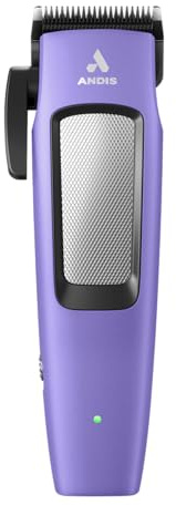 Andis Easy Clip 560017 - Cortapelos inalámbricos para perros con hoja ajustable II, kit de 10 piezas, batería de iones de litio, morado, 560017