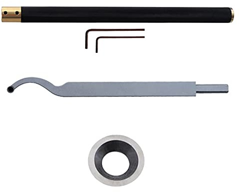 Ensemble de ciseaux à bois, tours à bois, mini-ciseaux à col de cygne à pointe en carbure, ensemble d'outils de tournage sur bois avec insert rond en carbure de 8,9 mm for bricoleurs, menuisiers et am