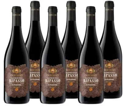Giordano – Box Valpolicella DOC Ripasso Superiore 2022 – Vino Rosso Secco Veneto, Elegante e Persistente, da Uve Parzialmente Appassite – 6 Bottiglie da 75 cl