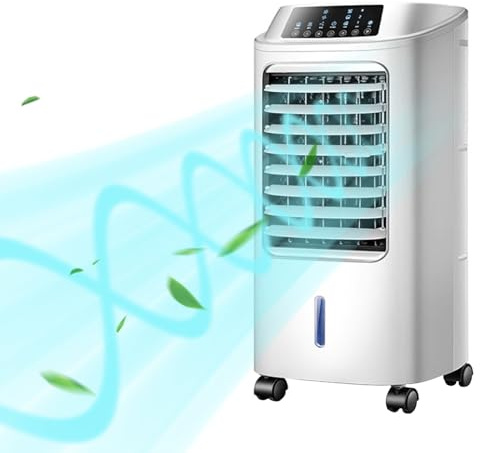 Evaporative Air Cooler with 3 Speeds, Universal Wheels, 7-Hour Timer for Energy-Efficient Cooling in Indoor, Outdoor, Garage, and Commercial Spaces