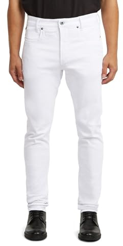 G-Star Men's D-STAQ 3D Slim Jeans, Colour White, Size: Waist 32, Inseam 32