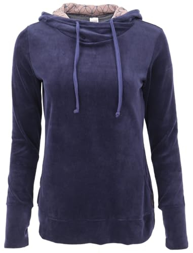 GURU SHOP Nicki-luvtröja, mjuk huvtröja, sammetströja, dam, syntetisk, Mörkblå, 38