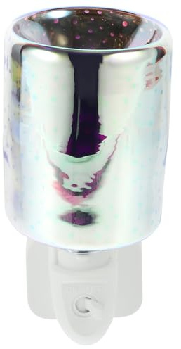 DECOMELODY Calentador De Velas De Vidrio 3D Enchufable, Lámpara De Fragancia Eléctrica Sin Humo Ac220, Diseño Compacto para SPA y Uso El Hogar