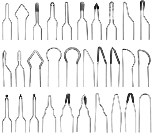 GLSTOY 30 Piezas Puntas para Pirograbado de Cromo-níquel Herramientas para Manualidades Madera con Formas Variadas Resistencia y Precisión para Artesanos y Profesionales