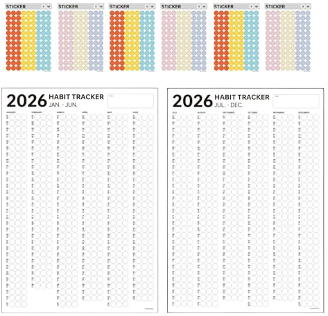 2026 Self-Discipline Check-in Plan Wall Calendar - Simple Cross-Border Habit Tracking Calendar For Children And Adults | Premium Magnetic WallMounted Goal Tracker With Colorful Stickers | Ideal