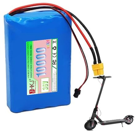JHKJ Batteria al Litio da 36 V 10 Ah 10S2P per Monopattino Elettrico Pieghevole, Batteria di Ricambio con connettore SM e XT60.