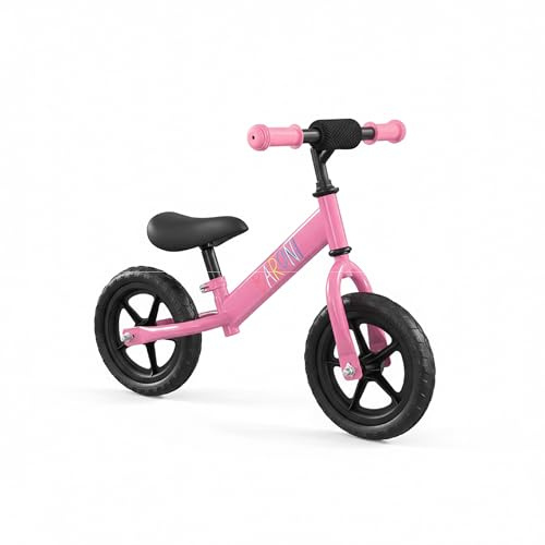 Baroni Toys Bici Senza Pedali per Bambini dai 3 Anni, Balanced Bike con Manubrio e Sellino Regolabili, Ruote Tassellate Antiscivolo, Portata 45kg, Ideale per Equilibrio e Coordinazione (Rosa)