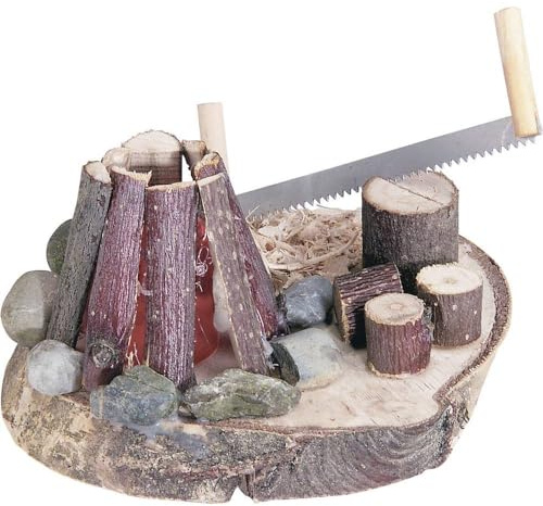 Kahlert Licht 40693 - Minipuppenzubehör - Lagerfeuer mit Säge, Durchmesser 80