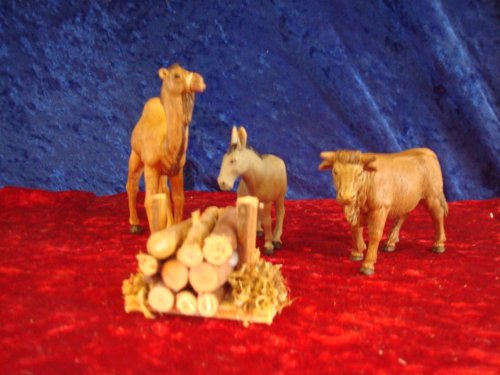 Accessori per presepe bue, asino, cammello e legno per statuette da 12 cm, marca Oliver
