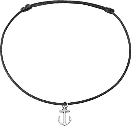 Selfmade Jewelry vristlänk dam ankare silver handgjorda storlekar justerbara fotband inkl. presentförpackning, größenverstellbar bis ca. Schuhgröße 41, Metall, utan sten