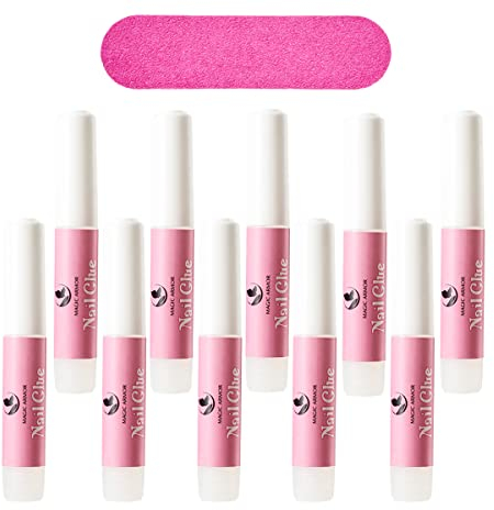 MAGIC ARMOR 10 Stück Nagelkleber 2g, Nagelkleber Für Tips Kunstnägel extra stark Professionelle für die Nagelverlängerung und Reparatur von eingerissene nail art glue