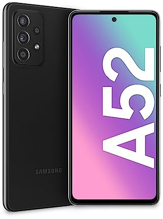 Samsung Smartphone Galaxy A52, double sim, écran Infinity-O FHD+ de 6,5 pouces, 6 Go de RAM et 128 Go de mémoire interne extensible, noir [version italienne] (reconditionné)