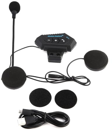 BOROCO Motorrad-Gegensprechanlage, Freisprecheinrichtung, BT12 V5.0 + EDR/CSR Bluetooth-Motorrad-Kopfhörer, Bluetooth-Kopfhörer, Motorrad-Lautsprecher, unterstützt Freisprechanrufe