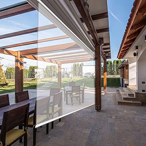 FUFU Rollo, Terrasse, aufrollbar, Rolllo, Fensterschirm, Outdoor-Schatten, Sichtschutz, Veranda, Deck, Balkon, Pergola, Rankhilfe, Carport, Größe: 60 x 140 cm,
