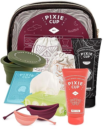 Pixie Menstrual Disc Kit - No Metals or Toxins - 100% Medical-Grade Silicone - Best Period Disc Starter Kit - Removes Like a Tampon - Proven to Become A Successful Menstrual Disc User