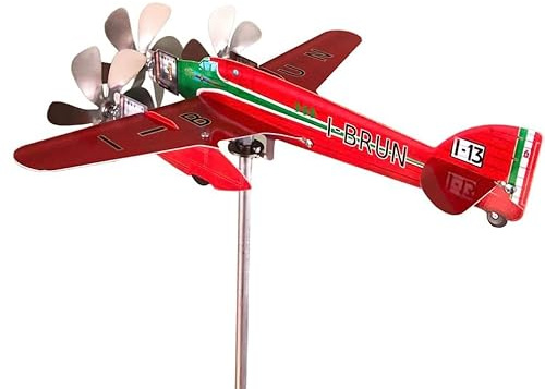 Aereo segnavento,S79 T, trasvolata atlantica, in acciaio inox su cuscinetti a sfera, prodotto in Italia