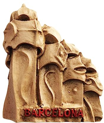 Barcelona Spanien 3D Apartment Gaudi Kühlschrankmagnet Souvenir Geschenk, Kunstharz, handgefertigt, Barcelona-Kühlschrankmagnet, Heim- und Küchendekoration, Kollektion