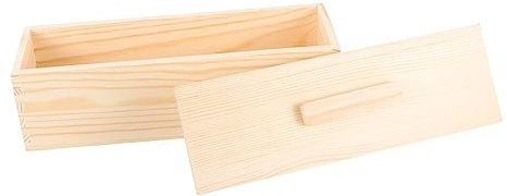BESTonZON Antihaftbeschichteter Brotbehälter Rechteckig Aus Hochwertigen Materialien Mit Holzdeckel Für Haushalt Und Küche Wiederverwendbar