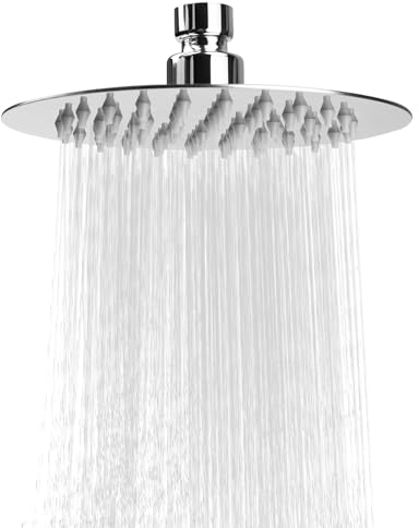 15 cm Soffione Doccia Fisso, DEANKEJI Acciaio Inossidabile 304 Soffione Doccia Grande, Uscita Acqua in Silicone Soffioni Doccia, Il Flusso Dell'acqua è Dritto e non Inclinato, Facilitando la Pulizia