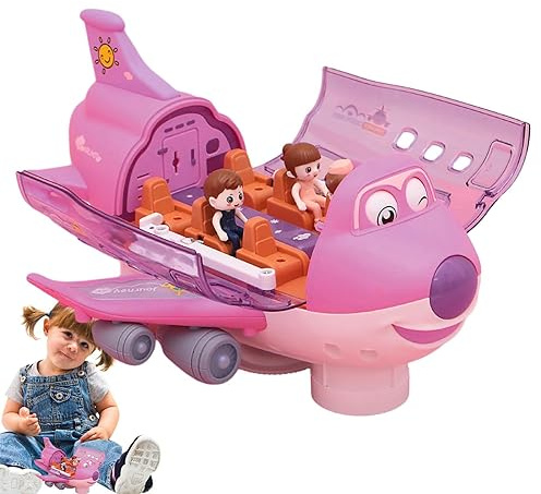 Moxeupon Juguetes de avión | Juguete giratorio de avión eléctrico con luz - Avión de juguete portátil para niños pequeños, Regalos de avión Juguete eléctrico para niños Niñas mayores de 3 años