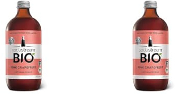 SodaStream BIO-Sirup Pink Grapefruit, 1x Flasche ergibt 3,5 Liter Fertiggetränk, Sekundenschnell zubereitet und immer frisch, 500 ml (Packung mit 2)