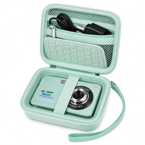 VOXPAN Sac pour appareil photo numérique débutant Zoom 8X HD Appareil photo 21 MP 1080P HD 2,7 Petit étui de rangement, vert