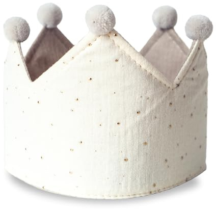Papierdrachen Musselinkronen mit goldenen Akzenten Beige - Set 04