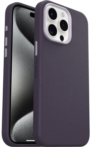 OtterBox Symmetry Series Cactus Leather MagSafe Case for iPhone 15 Pro Max, Shockproof, Drop proof, Protective Thin Case, 3x Tested to Military Standard, Purple