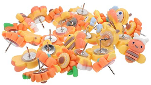 DIYEAH 30 Stücke Biene Blume Dekorative Pinnwände Harz Push Tacks Für Bulletin Board Foto Büro Thumb Tacks Karten