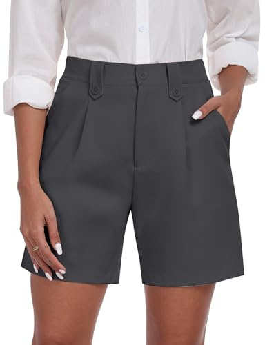 MoFiz Cargobyxor för kvinnor bermuda shorts sommar vandringsshorts för resor camping sport volleyboll tennis, Grå, M