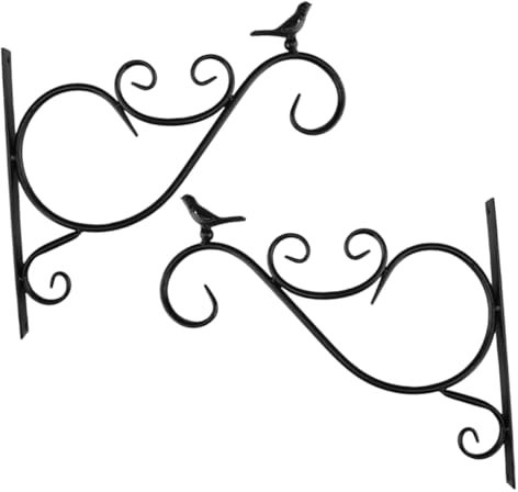FONDOTIN Supporti Per Cesti Appesi in Metallo Resistente, Ganci Per Fioriere Da Parete, Supporti Sospesi Per Piante, Ideali Per Interni, Esterni e Giardino, Con Design Classico e Minimalista Per Casa