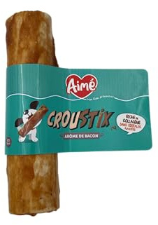 Aimé - Stick à Macher - Friandise pour Chien Saveur Bacon - A Donner Entre Les Repas - Nourriture pour Chiens Faible en Matière Grasse - pour Une Meilleure Digestion - Santé Griffes & Ongles - 12CM