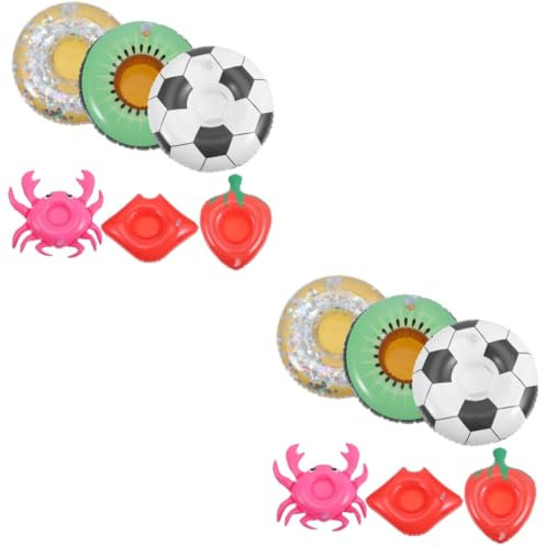 ERINGOGO 12piezas Flotador Inflable para Bebidas La Piscina De Portavasos Divertidos para Fiestas Tropicales para Decorar y Jugar El Agua Material Resistente y Reutilizable