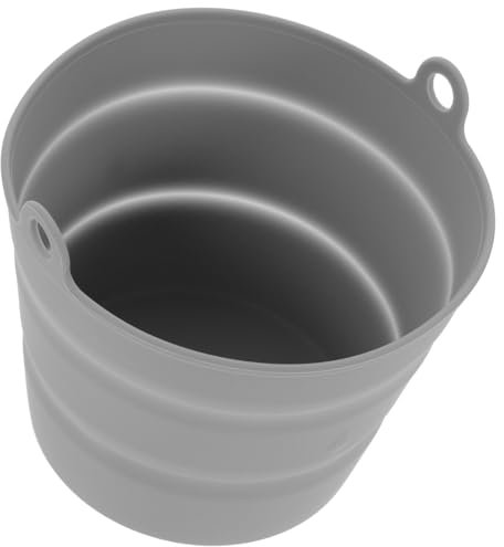 Toyvian Reusable Silicone Bucket Liner for Grill Flexible Foldable Barbecue Oil Bucket Accessory Drip Control Design for Easy Cleanup Heat Resistant and Cooking Tool