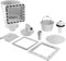 kowaku Kit Skimmer per Piscina Robusto, Pratico, Facile da Usare, Ricambio Bianco