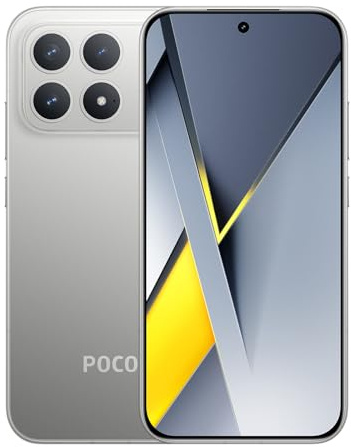 XIAOMI POCO F8 Pro 5G - Smartphone de 12+256GB, Triple cámara de 50MP con OIS, Pantalla AMOLED de 6,59” 120Hz, Snapdragon 8 Elite, Hypercharge 100W, Cargador no Incluido, Plata Titanio (Versión ES)