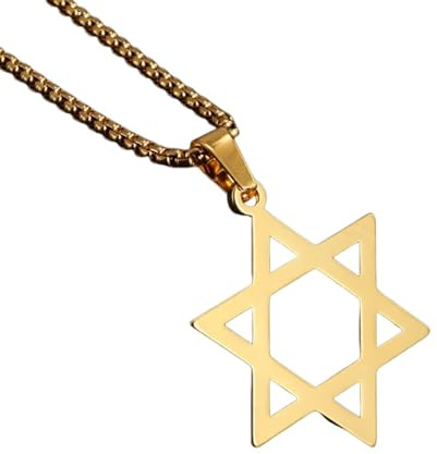 Générique Pendentif vintage en argent étoile de David, collier Bouclier de David de Salomon pour hommes et femmes, bijoux juifs