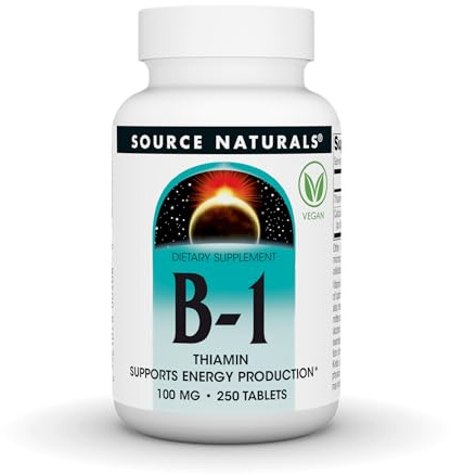 Source Naturals Vitamin B-1, Thiamin, Supports Energy Production - 100 mg - 250 Tablets