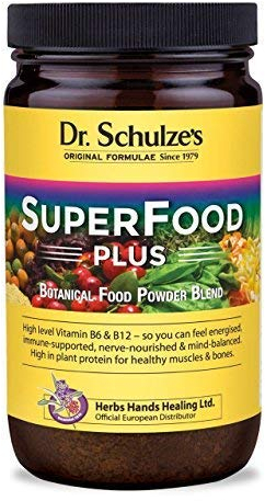 Dr. Schulze's Original Superfood Plus 400g - Vegan, Green, Phytonutritional Smoothy Powder - High Levels of B6, B12 and Protein