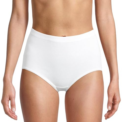 Speidel 5er Pack Damen Taillenslips - Nelly Serie, Feinripp 100% Baumwolle, ohne Seitennaht, Elastische Spitze, Austauschbarer Gummibund, Komfortabler Klassiker - Weiche & Atmungsaktive (48 Weiß)